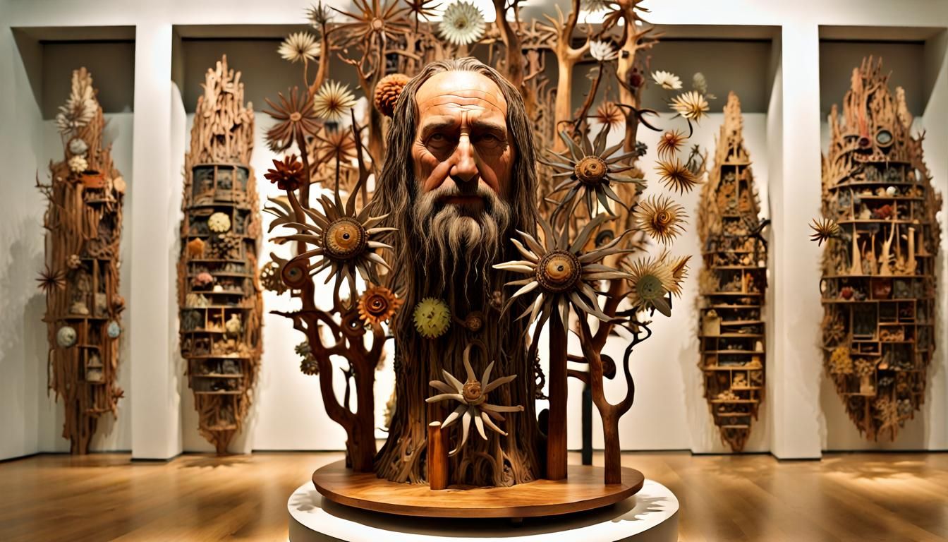 Mythical Sculptures in Glass Forest, Detailed Photography