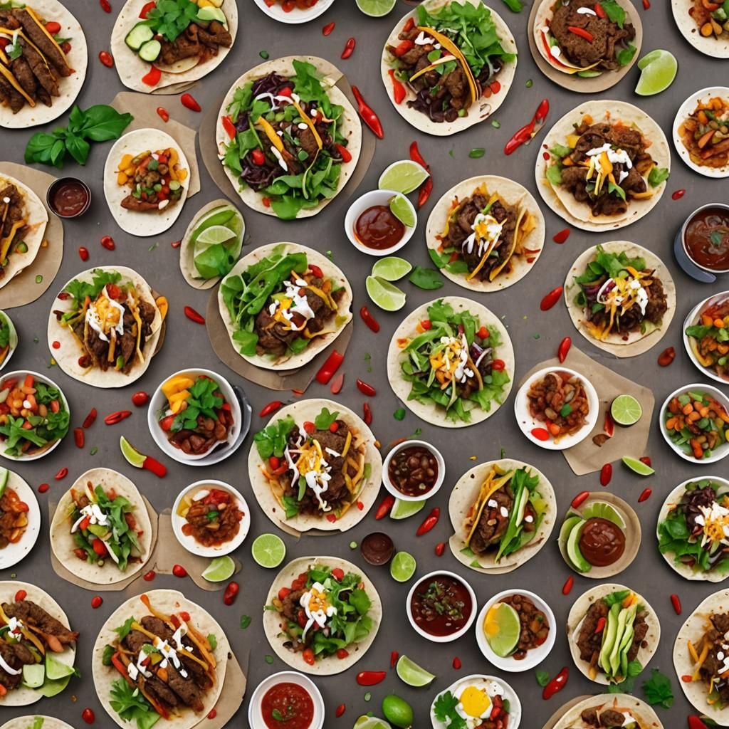 Fiery Cartoon Taco on Plate, Humorous Art