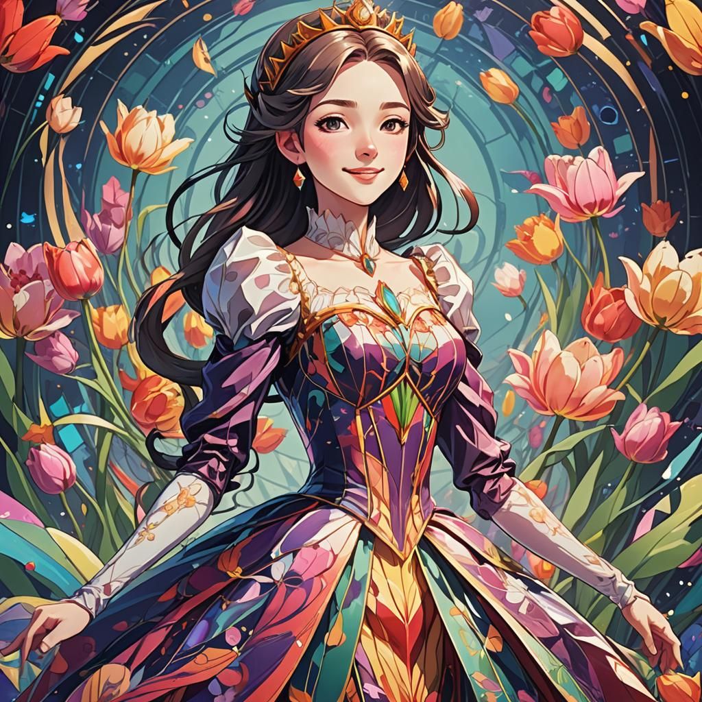 Anime Tulip Princess in Studio Trigger Style