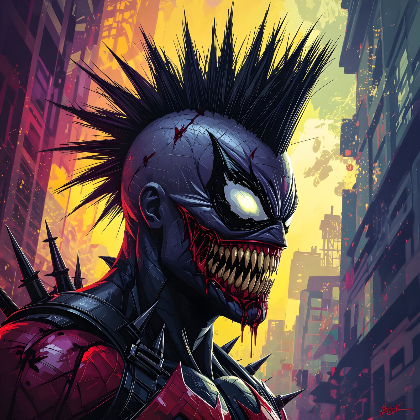 Carnage with Mohawk: Dark Fantasy Concept Art