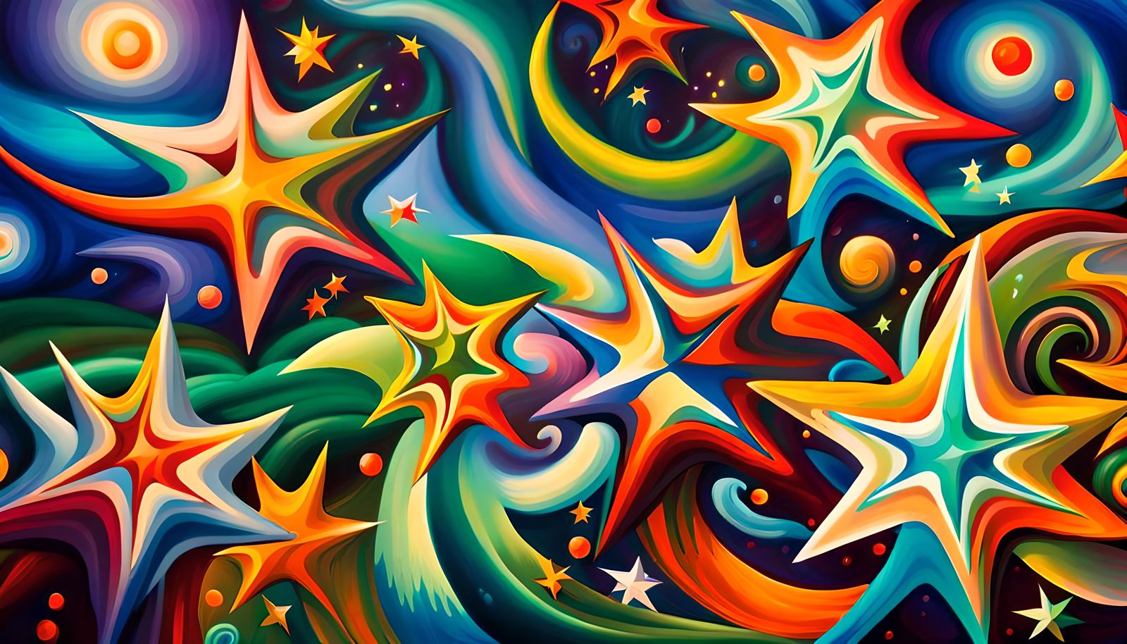 Iridescent Stars Connected in Electro Magnetic Plasma