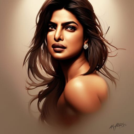 Priyanka Chopra Portrait in Artgerm Style