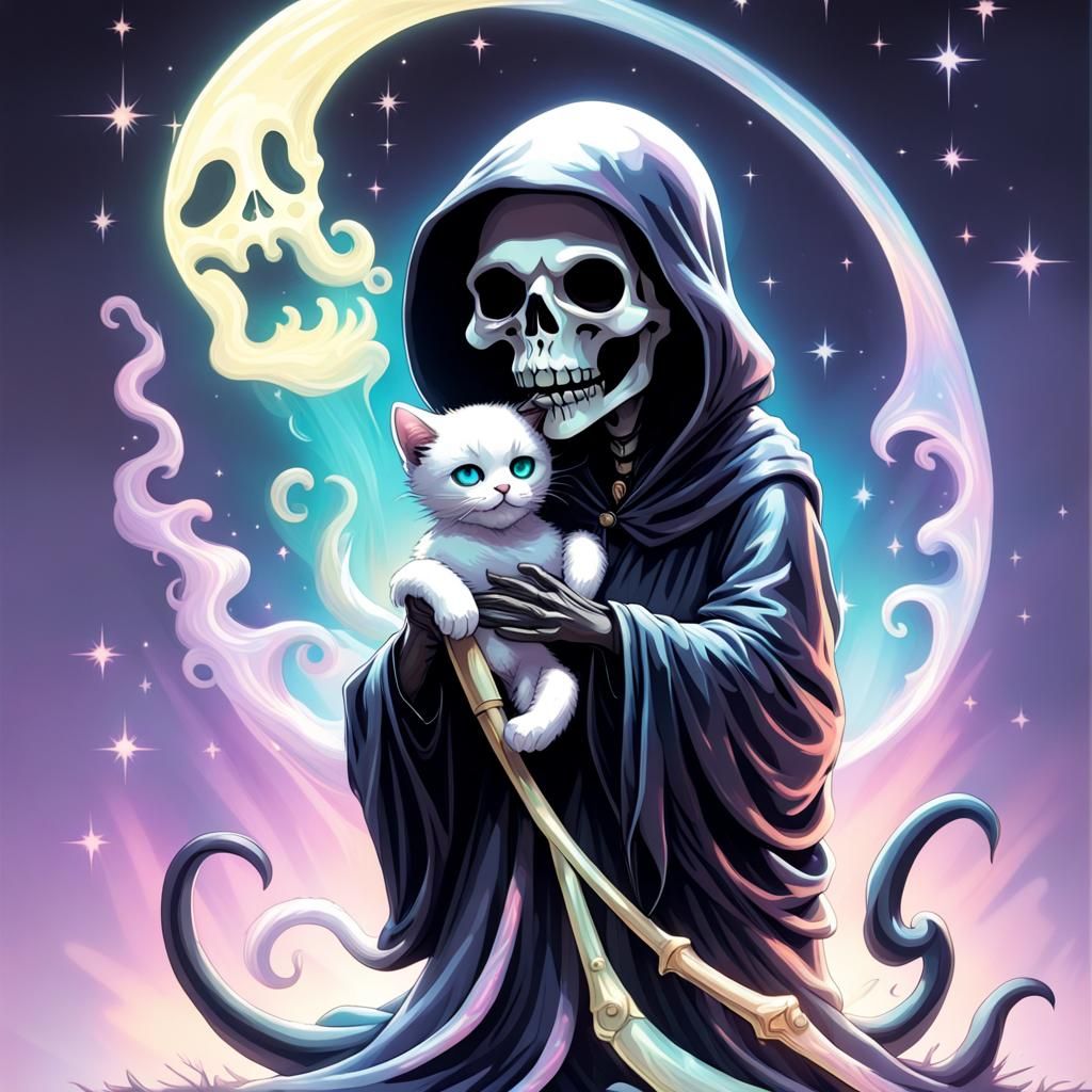 Ethereal Grim Reaper and Kitten Soul
