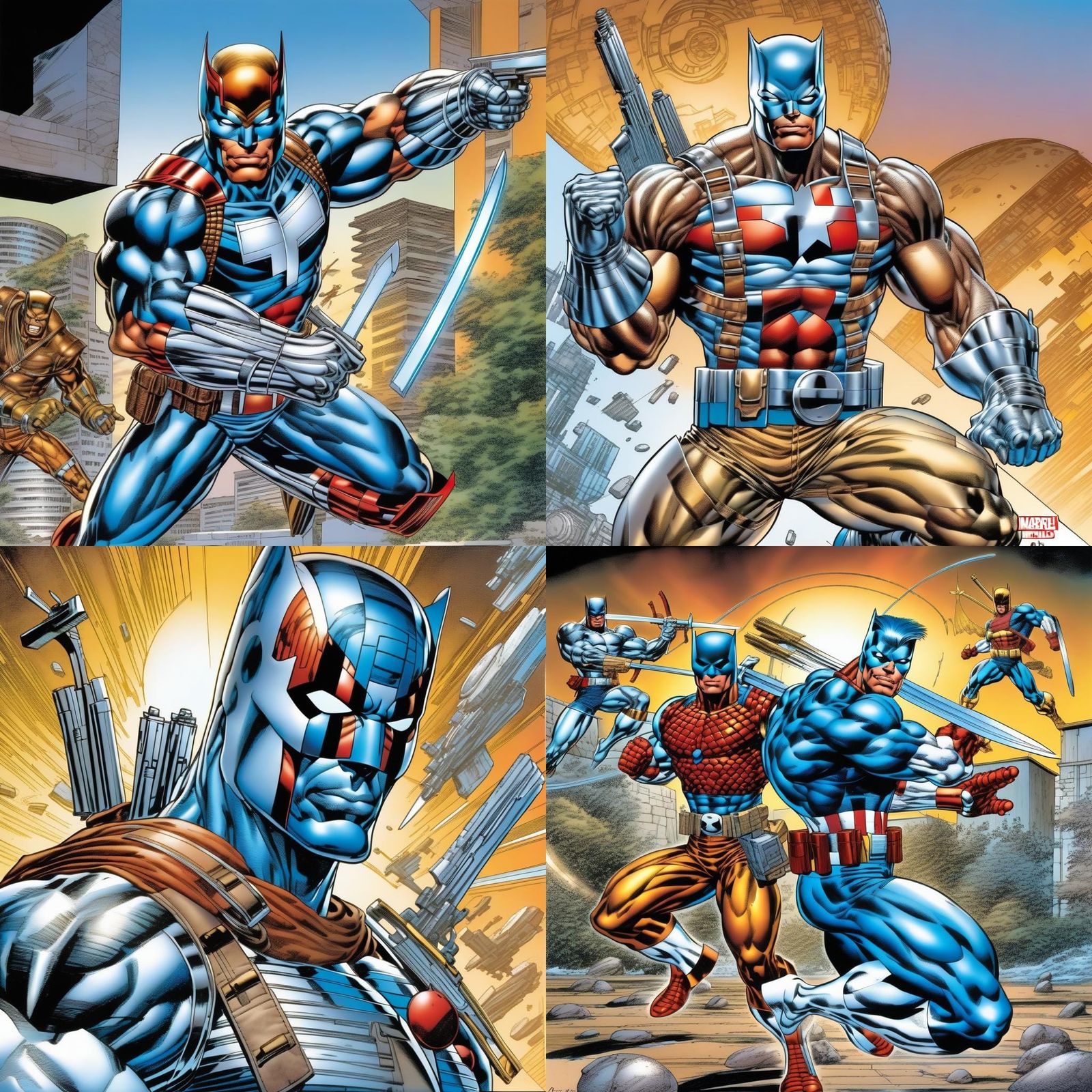 Dynamic Comic Book Art in 90s Style