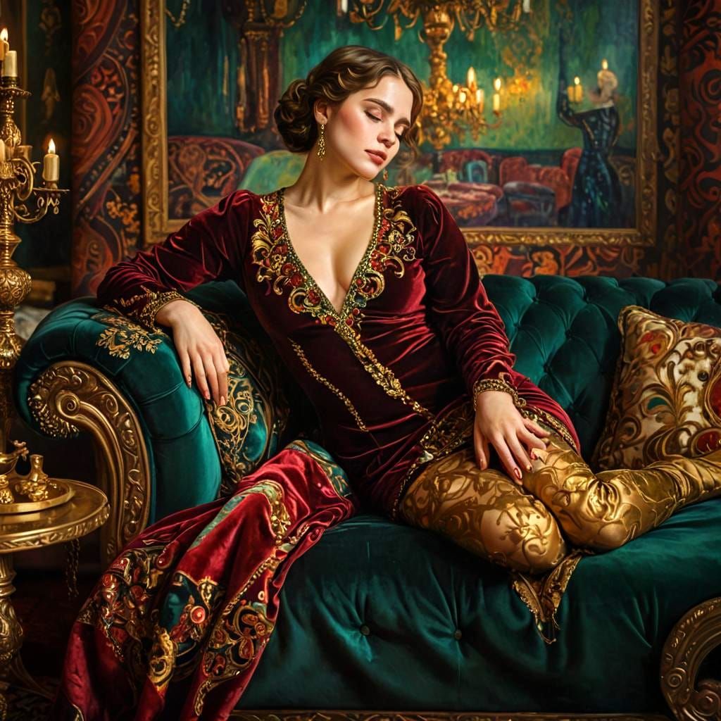 Sensual Figure in Opulent Style