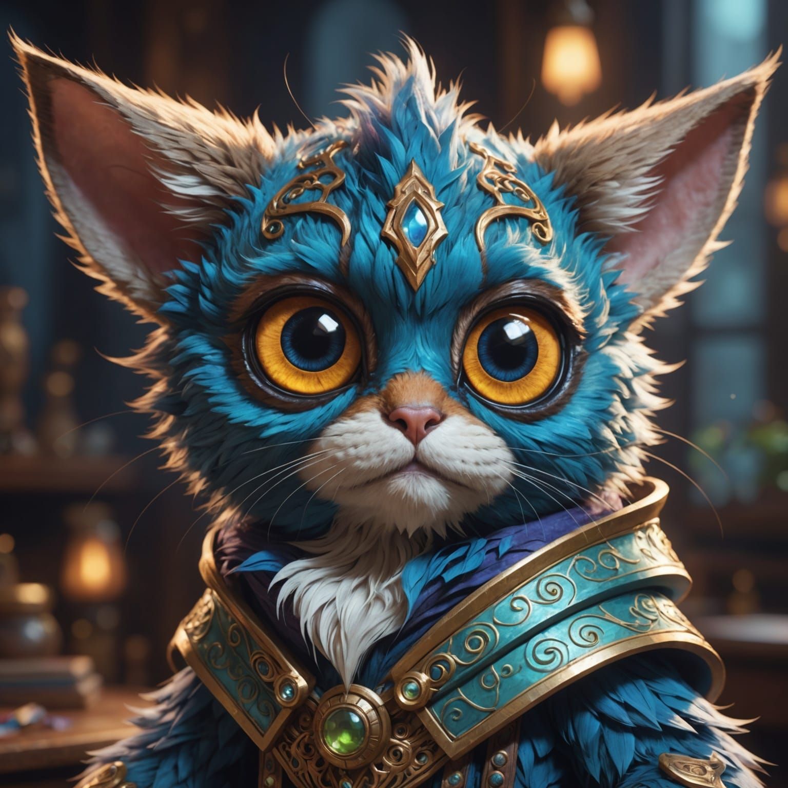 Enchanting Furry Creature Portrait in Hyperdetailed Style