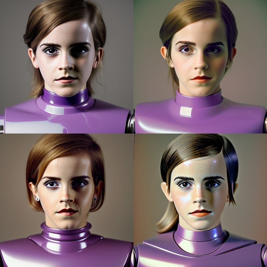 Emma Watson as 1980s Robot Girl Portrait