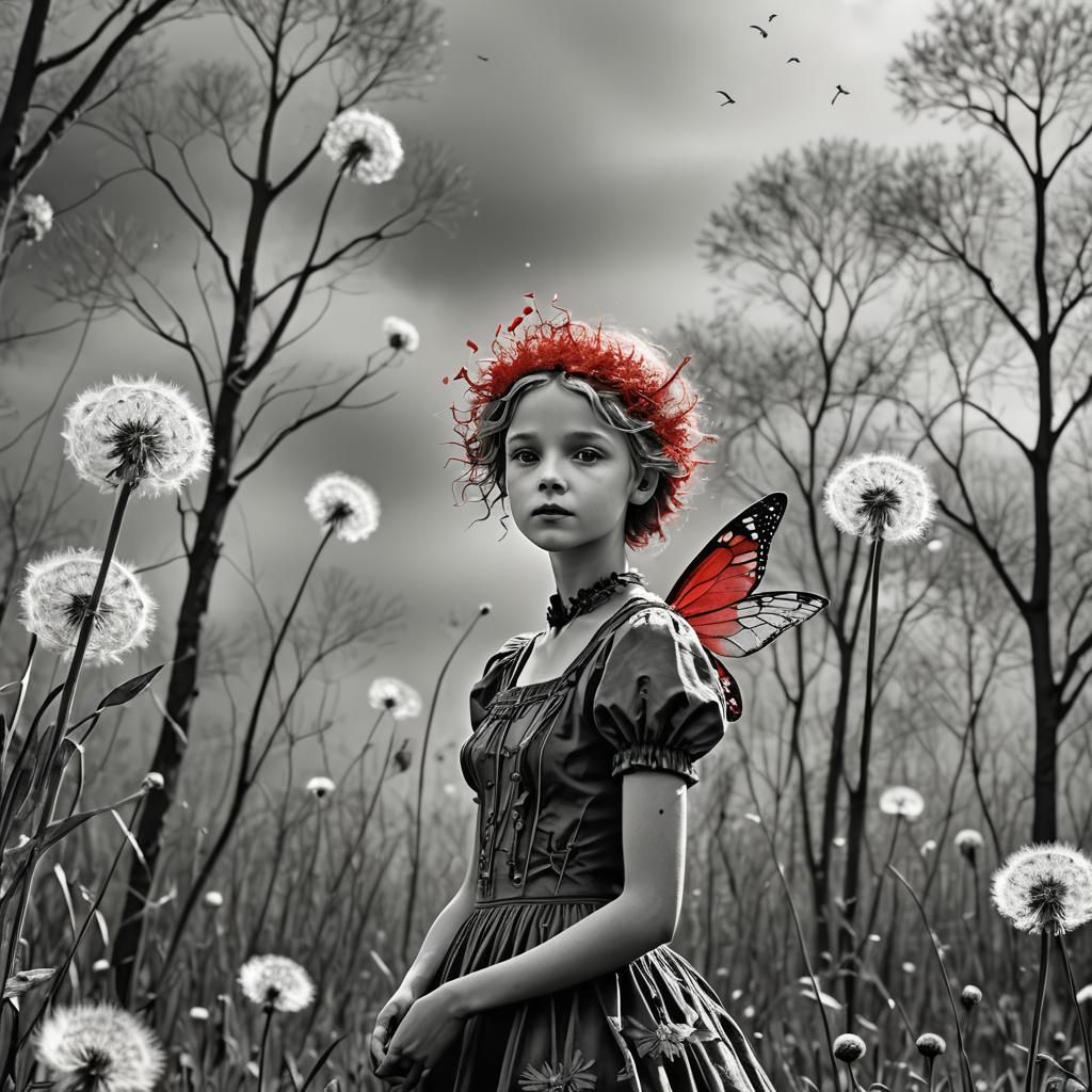 Imagine a whimsical and surreal landscape in a childlike man...