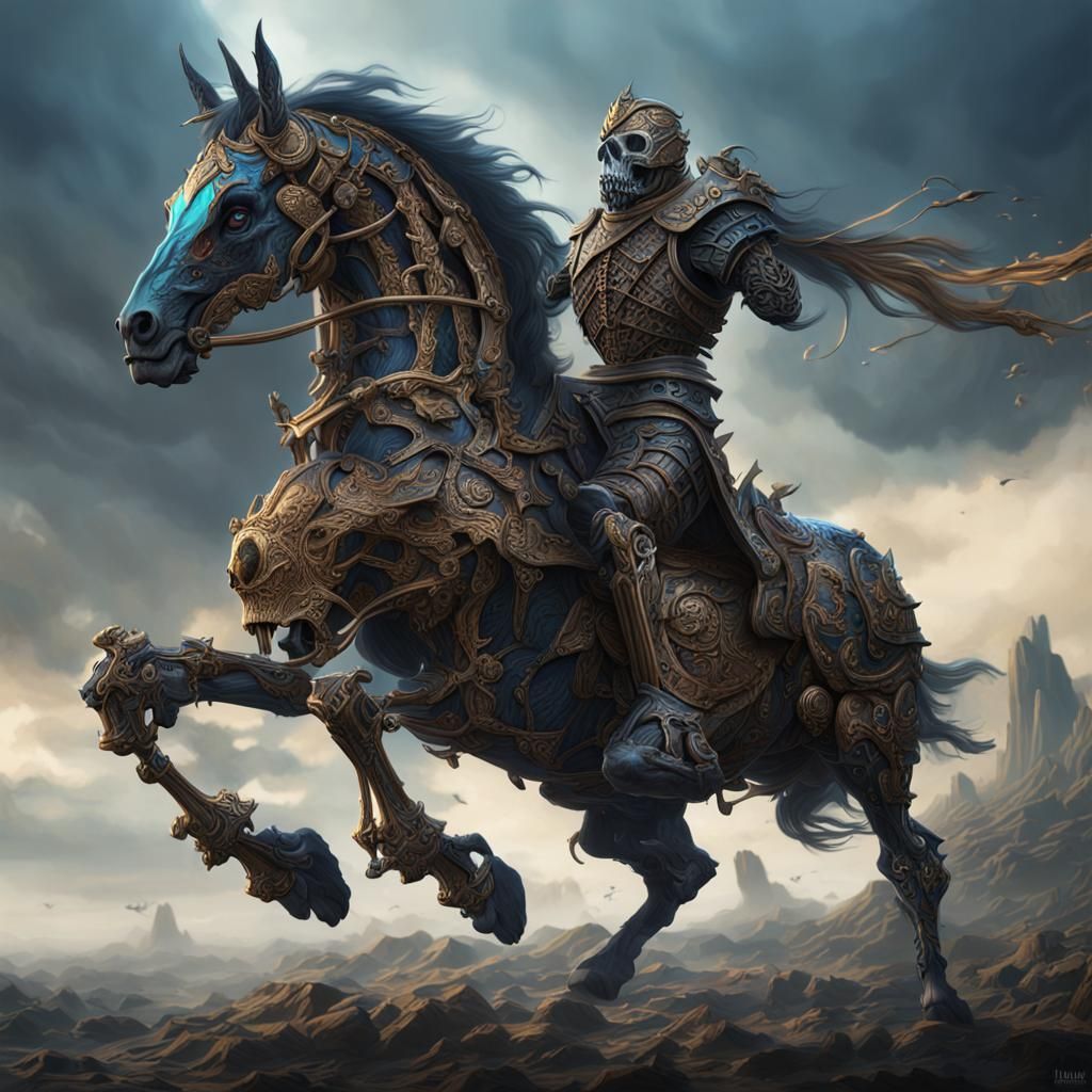 Skeletal Knight on Ornate Battle Horse