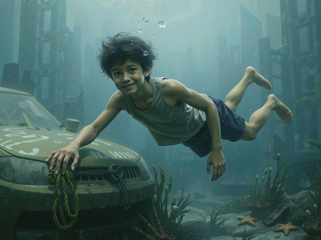 Young Fisherman in Coastal Village, Concept Art Style