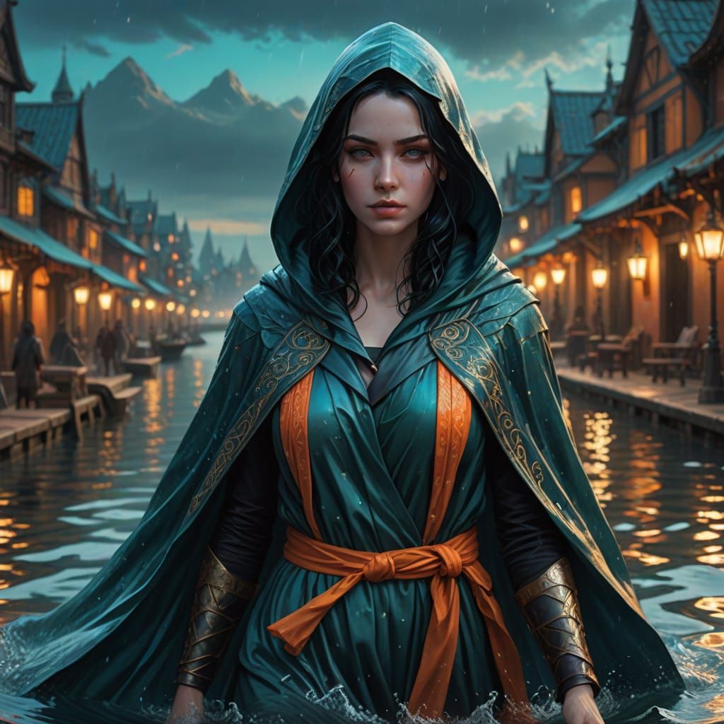 Girl Walking on Water: Fantasy Digital Art