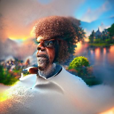 Samuel L Jackson getting high with bob ross