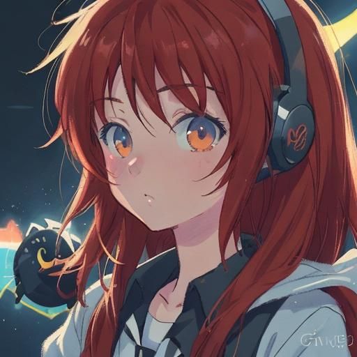 Girl Gamer Close-Up: Anime Manga Scan Style