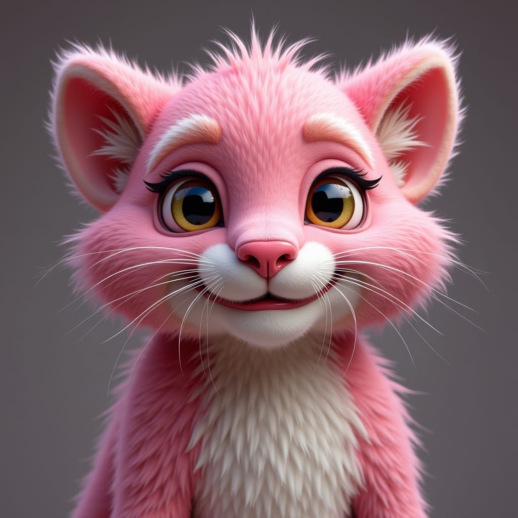 Hyperrealistic Snagglepuss Portrait with Charming Smile