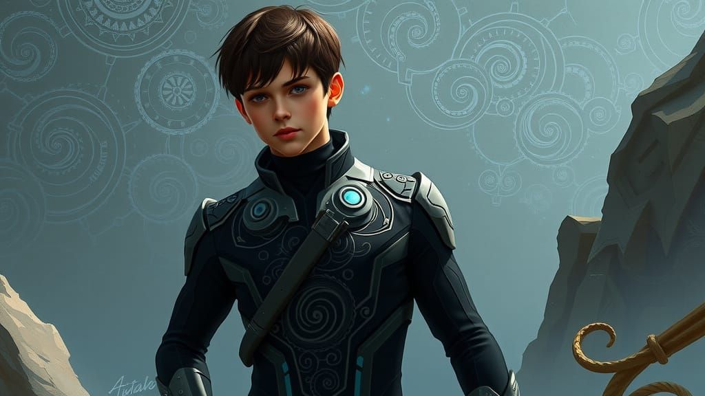 Timekeeper in Cyberpunk Futuristic Mission