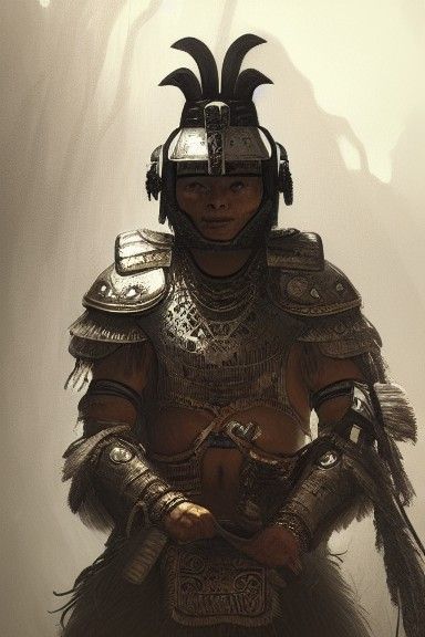 Llama Incan Warrior Portrait in Hyperrealistic Style