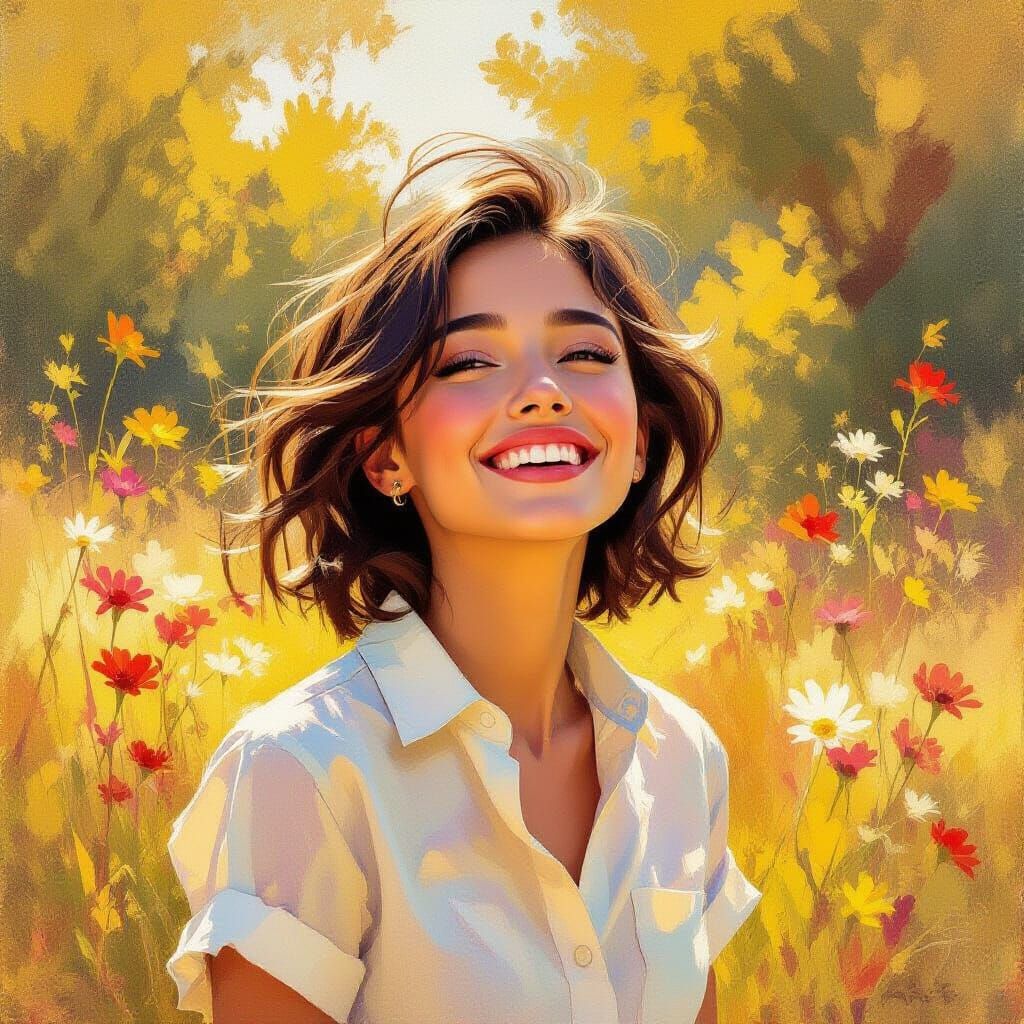 Optimistic Youth in Golden Hour Light