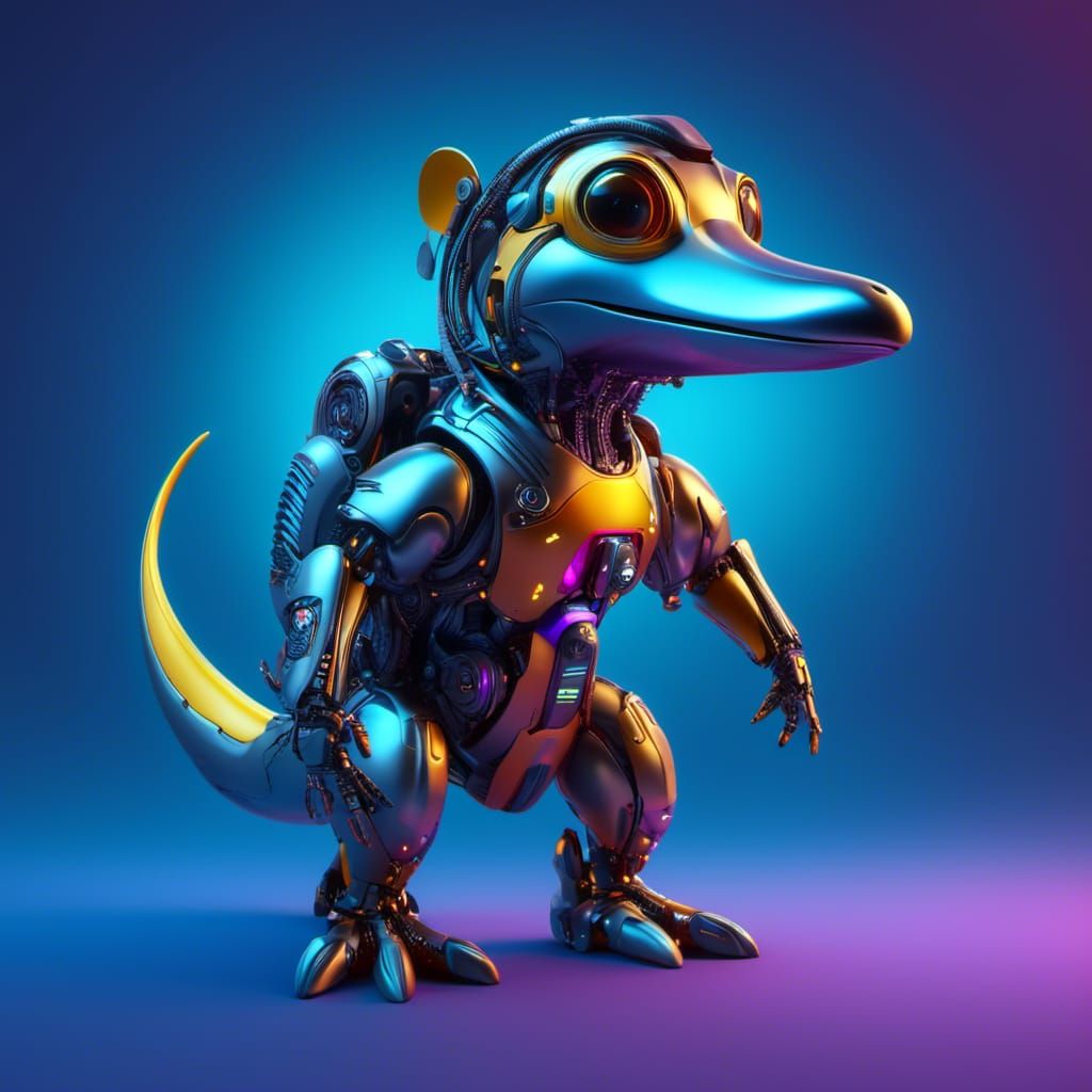 Cyborg Platypus: A 3D Digital Art Concept
