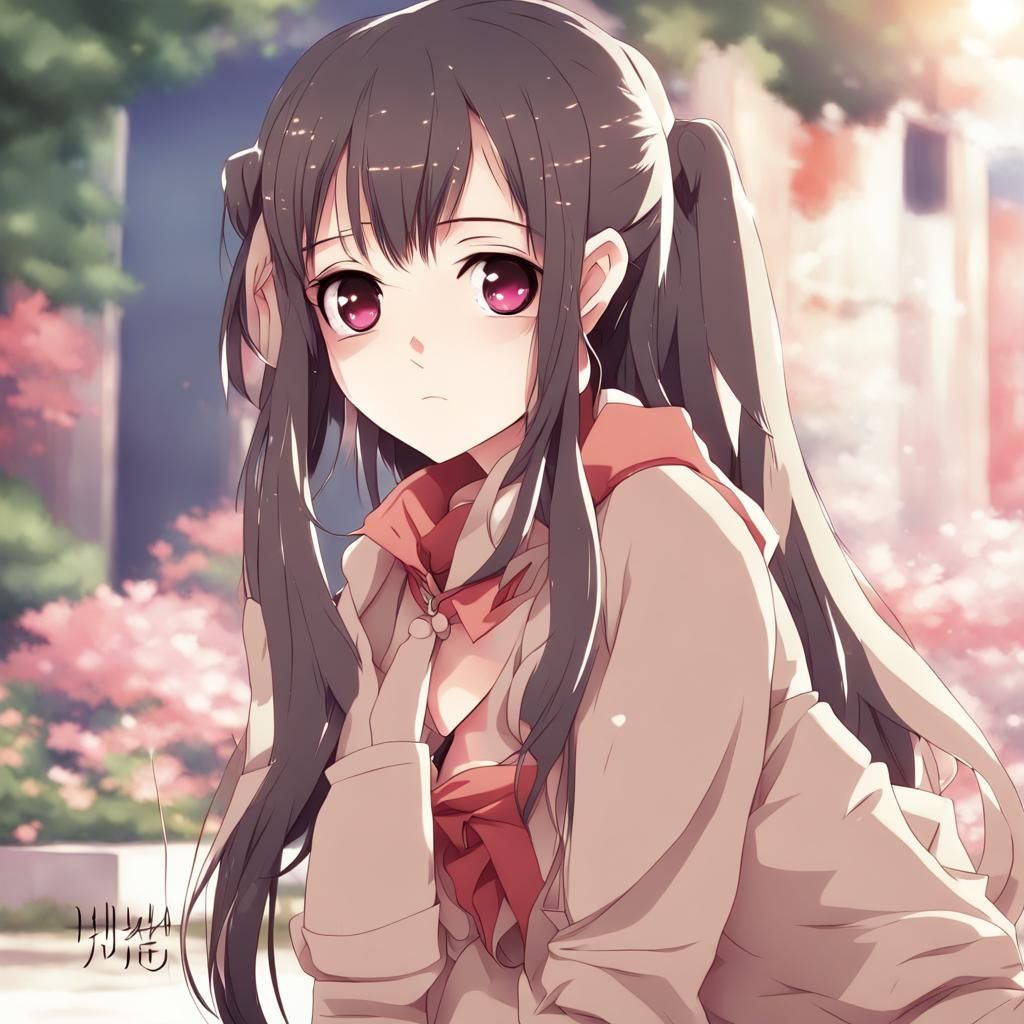 Cute Anime Girlfriend in Anime Key Visual Style