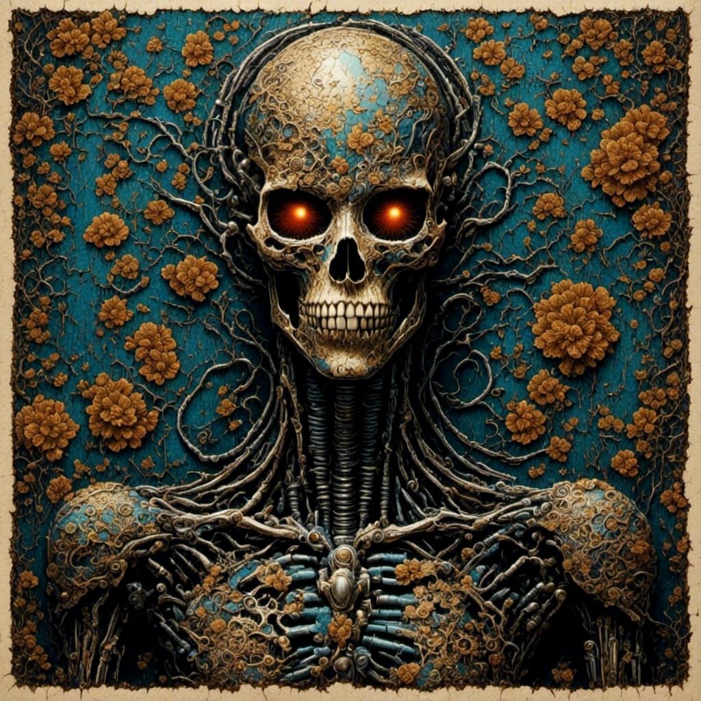 Abstract Cracked Line Art with Unique Textures