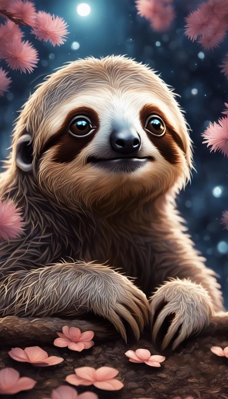 Cute smiling sloth