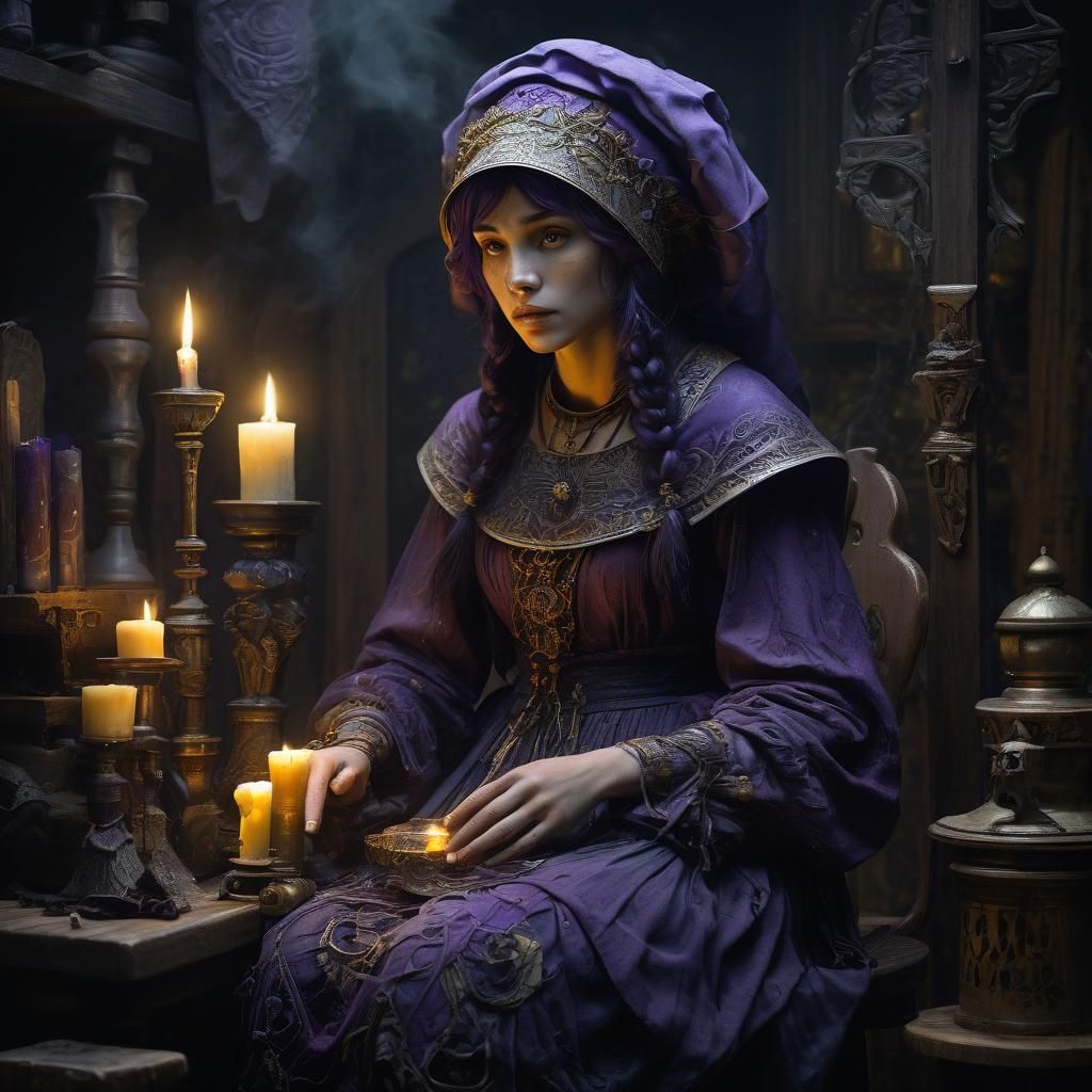 Dark Fantasy Sorting Hat with Art Nouveau Details