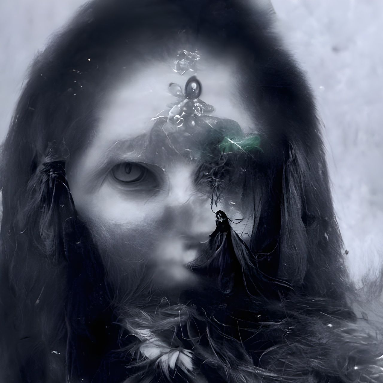 Eerie Banshee Image in Vintage Supernatural Photo Style