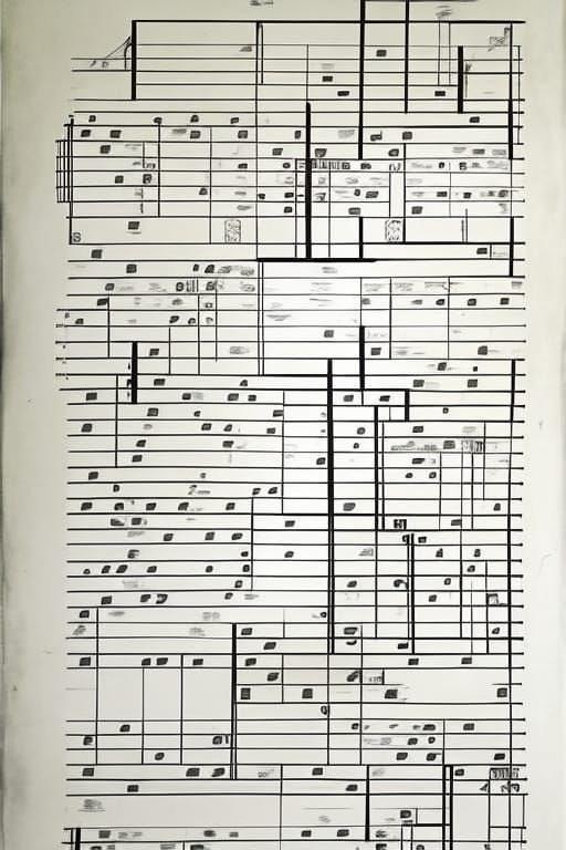 Complex Graphic Score in Black and White Ink