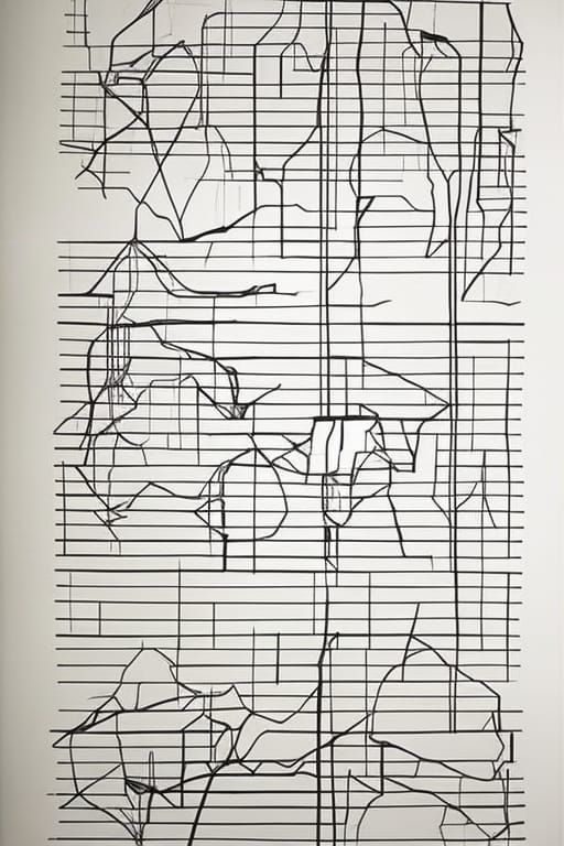 Complex Graphic Score in Black and White