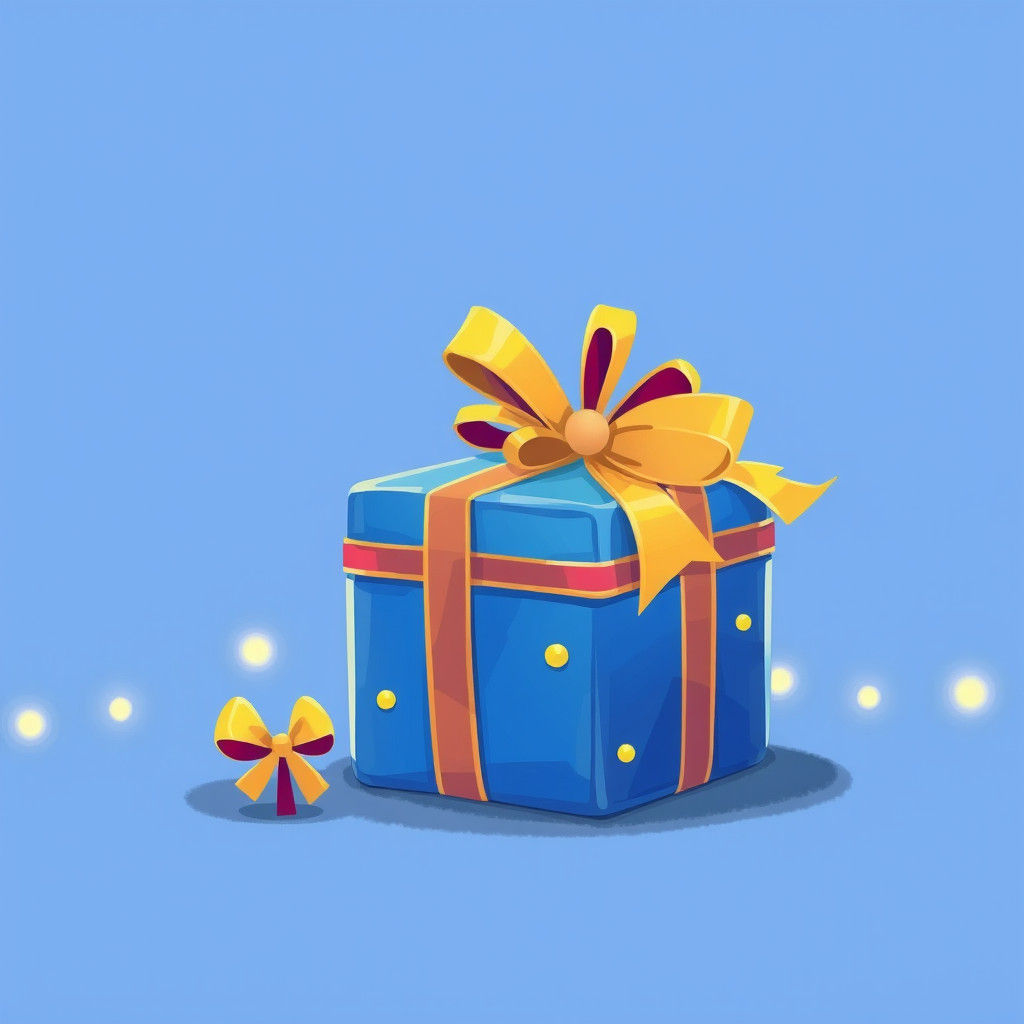 Cartoon Christmas Gift in 2D Style