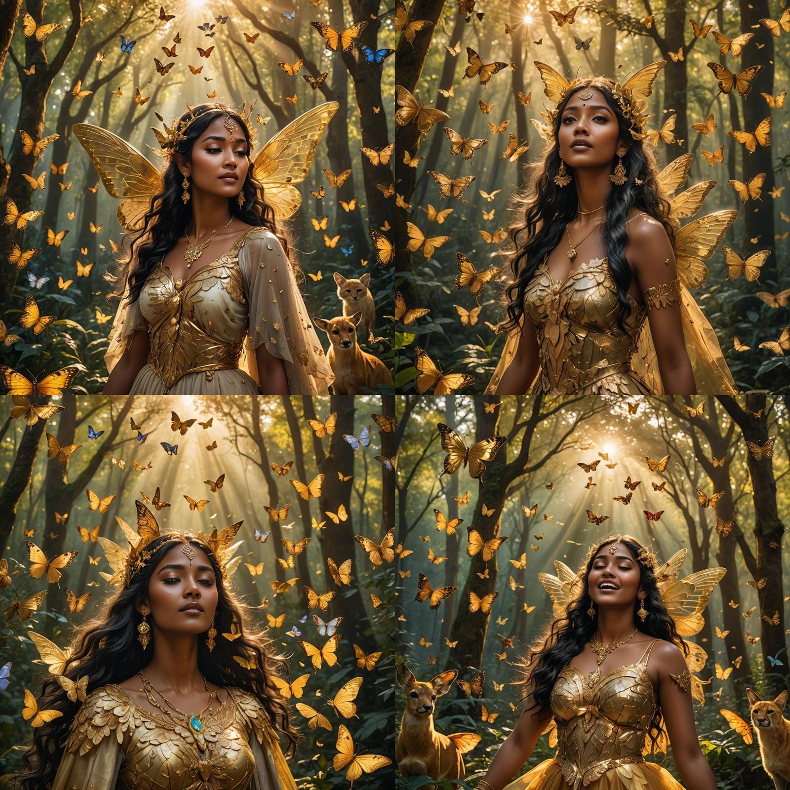 Celestial Nymph in Golden Light, Magical Realism