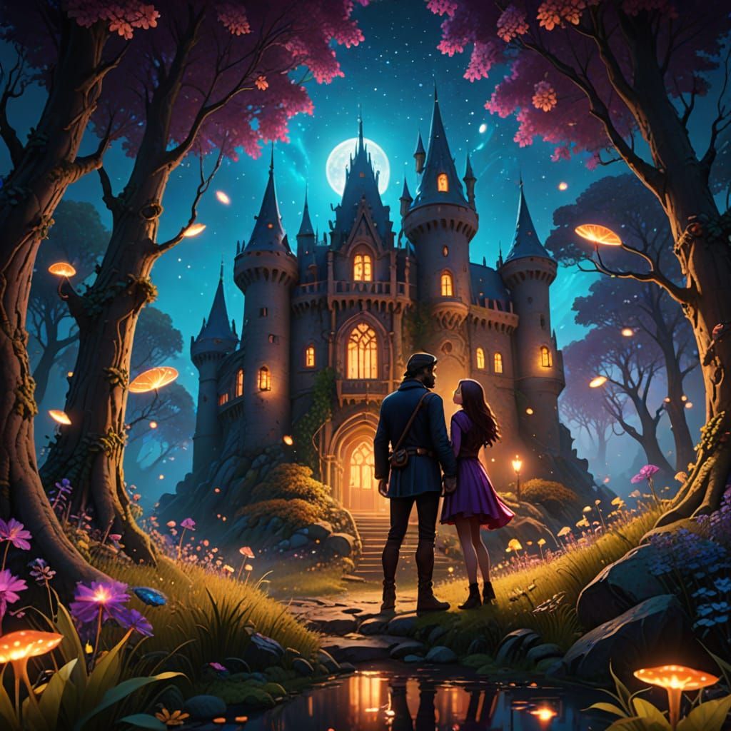Enchanted Whispers in Whimsical Castle Forest