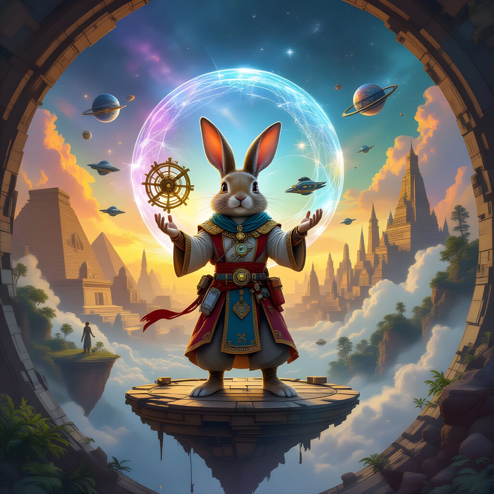 Time-Traveling Rabbit Amidst Cosmic Rifts and Historical Era...