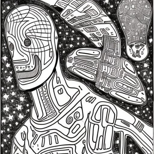 Science Fiction Art Brut Coloring Page