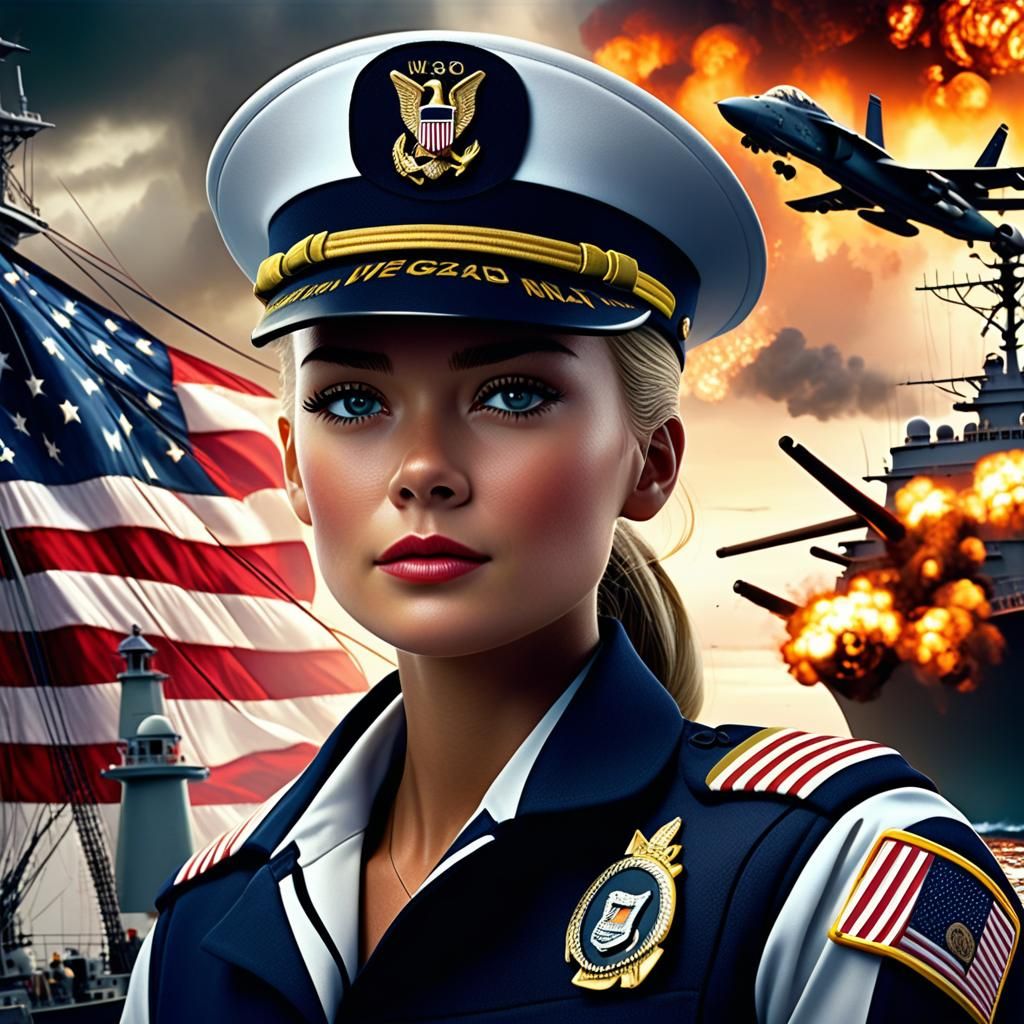 Barbie as US Navy Woman: Digital Matte Painting
