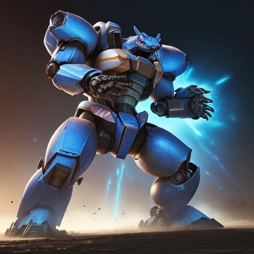 Gigantamax Mecha Blastoise: Hyperrealistic Concept Art