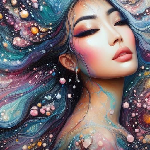 <lora:Liquid Pouring SD15:1.0> Water streaming from the face...