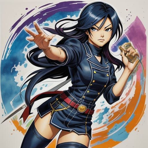Japanese Manga-Inspired Aphmau Heroine in Dynamic Pose