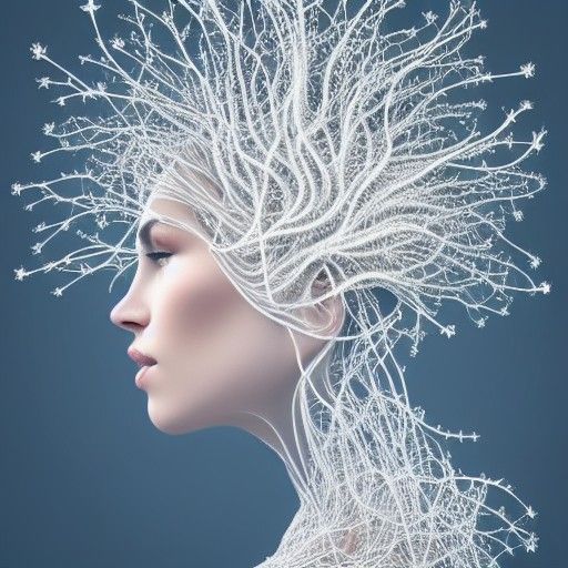 Neural Network Queen Portrait with Fractal Details