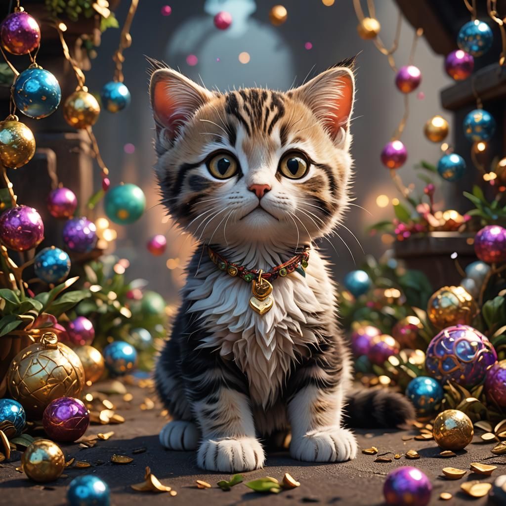 Cute Miniature Cat Concept Art in 8K