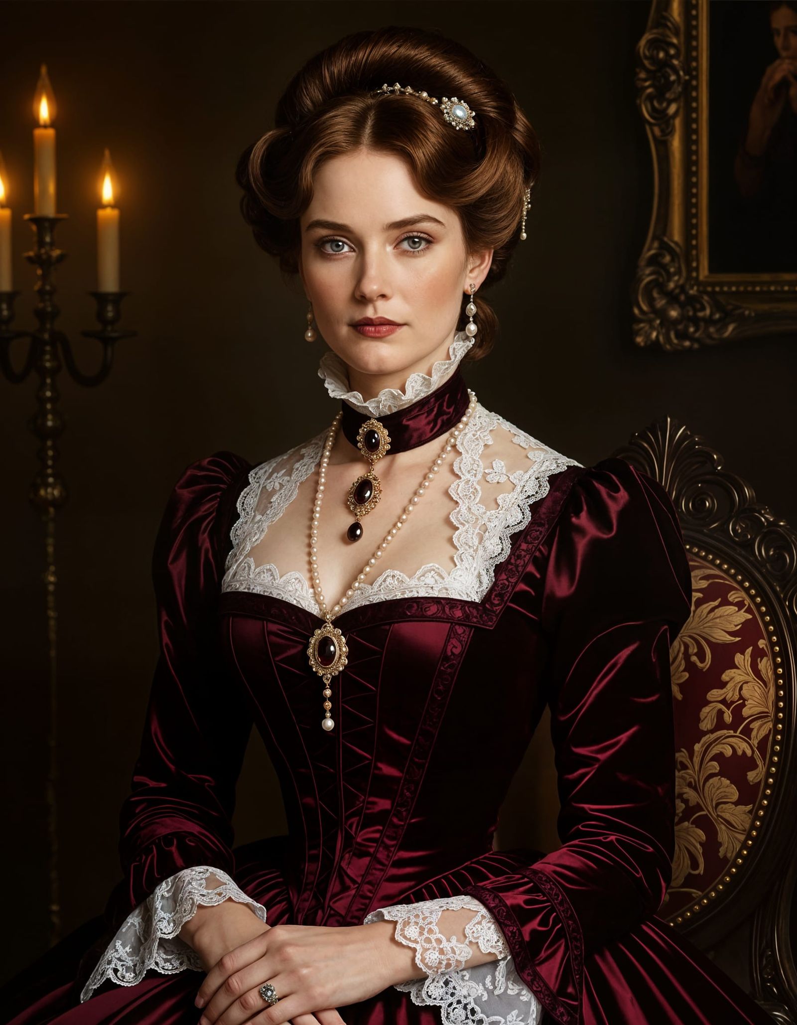 Ethereal Victorian Woman in Gothic Portrait