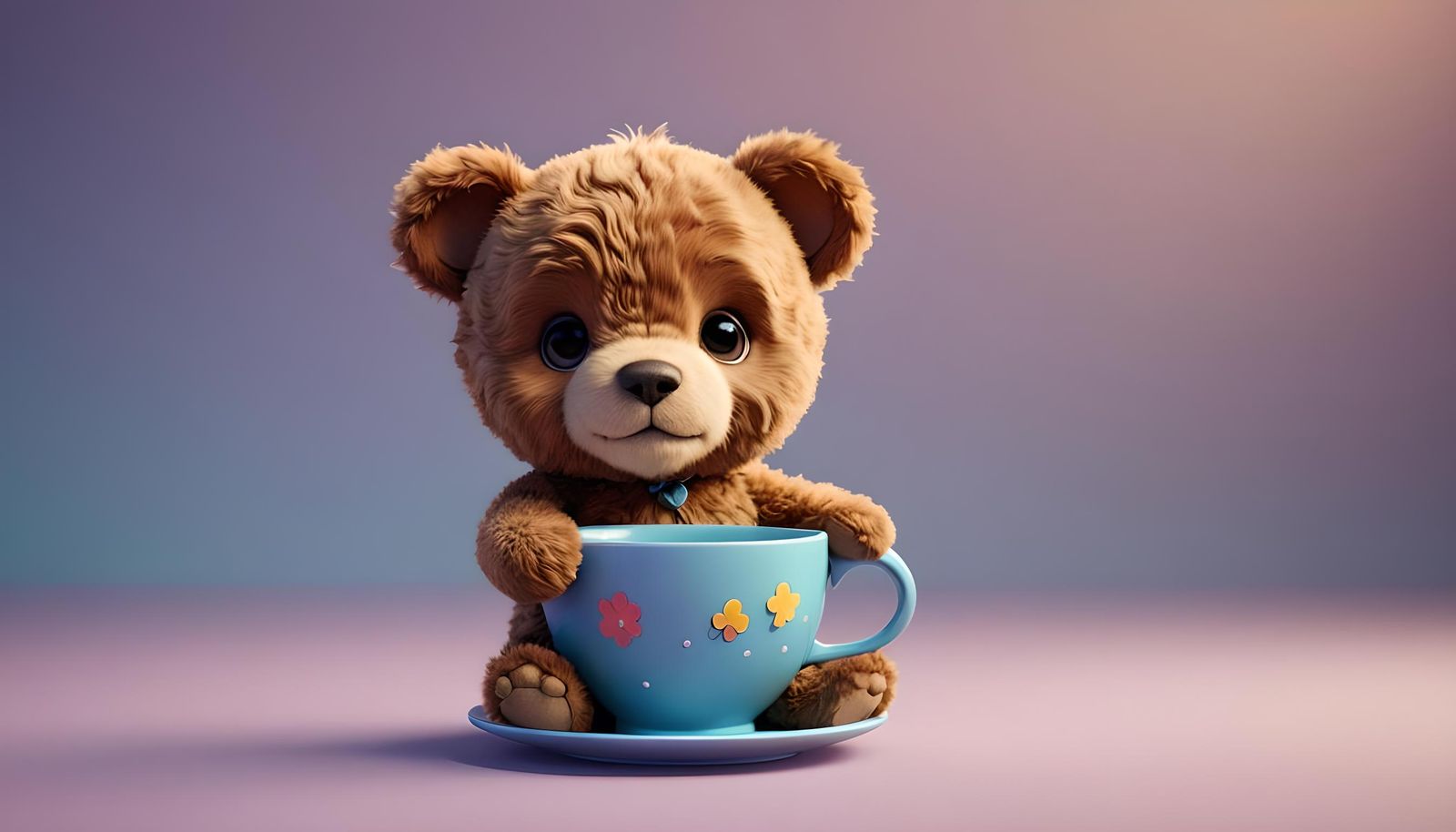 Adorable Teacup Teddy Bear Puppy in 3D Style