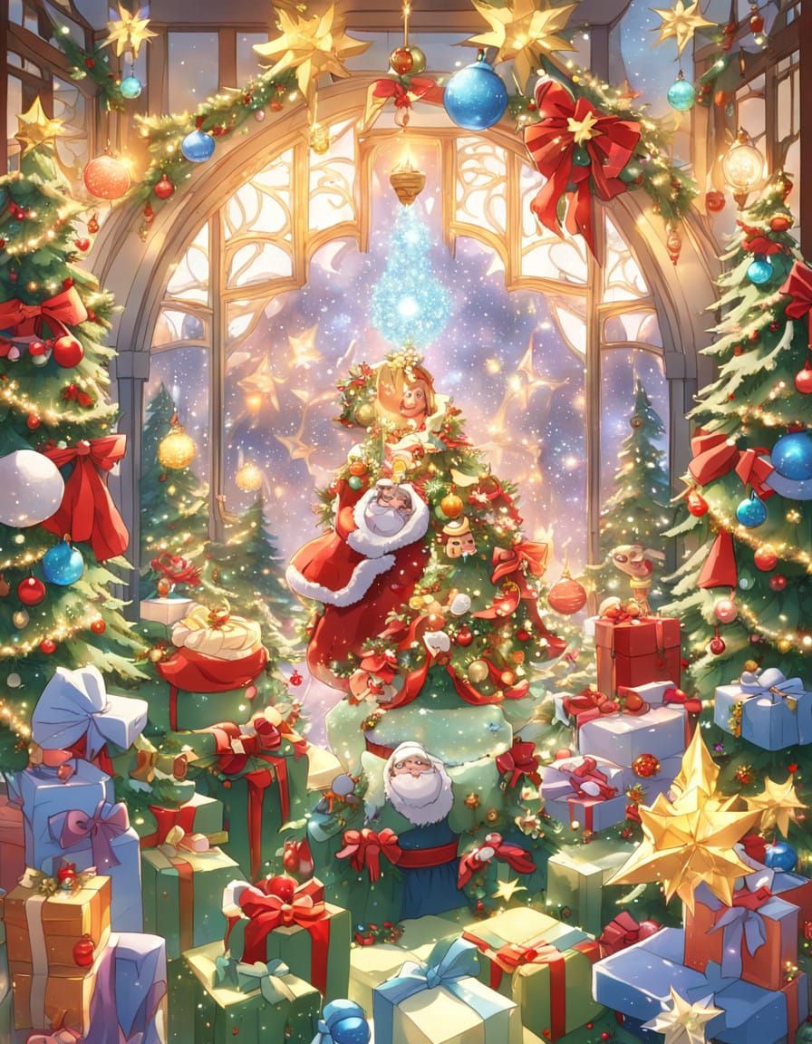 Cosmic Adventurers Celebrate Christmas in Vibrant Harmony