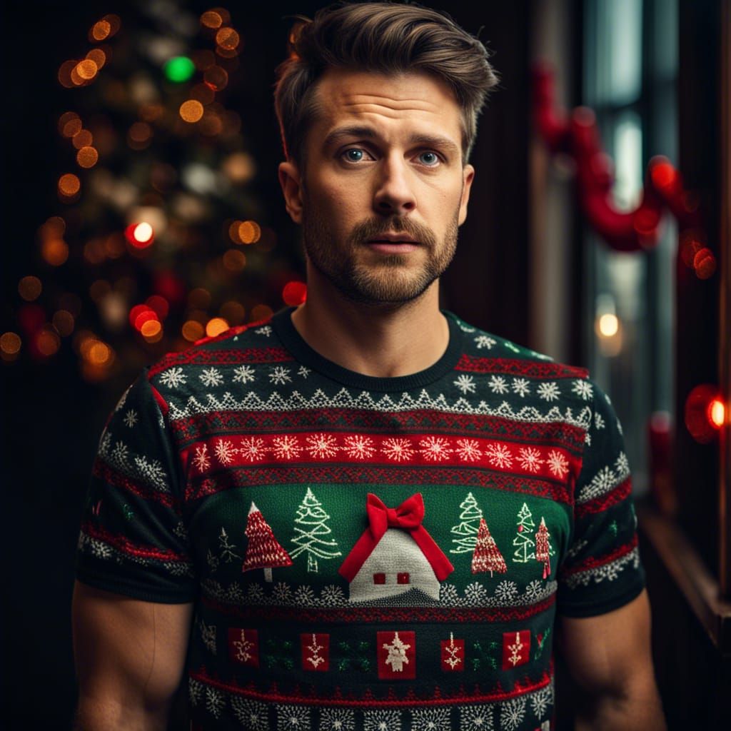 Hyperrealistic Ugly Christmas T-Shirt: New Fashion Trend