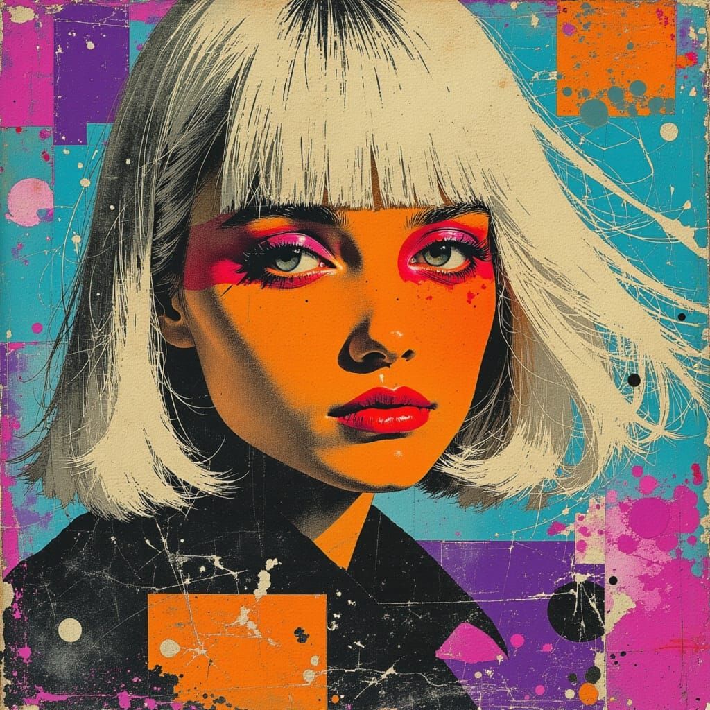Graffiti Art Portrait with Fiery Accents