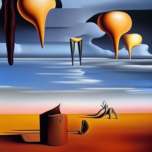 Surrealist 'Lost Connection' as Dali-esque Oil Painting