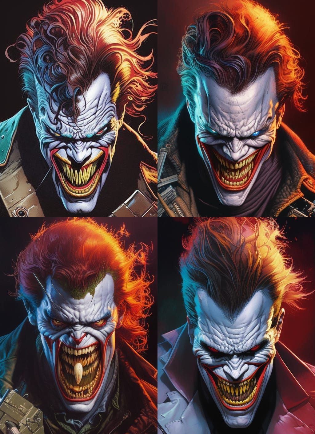 The Joker as Undead Crayon Caricature