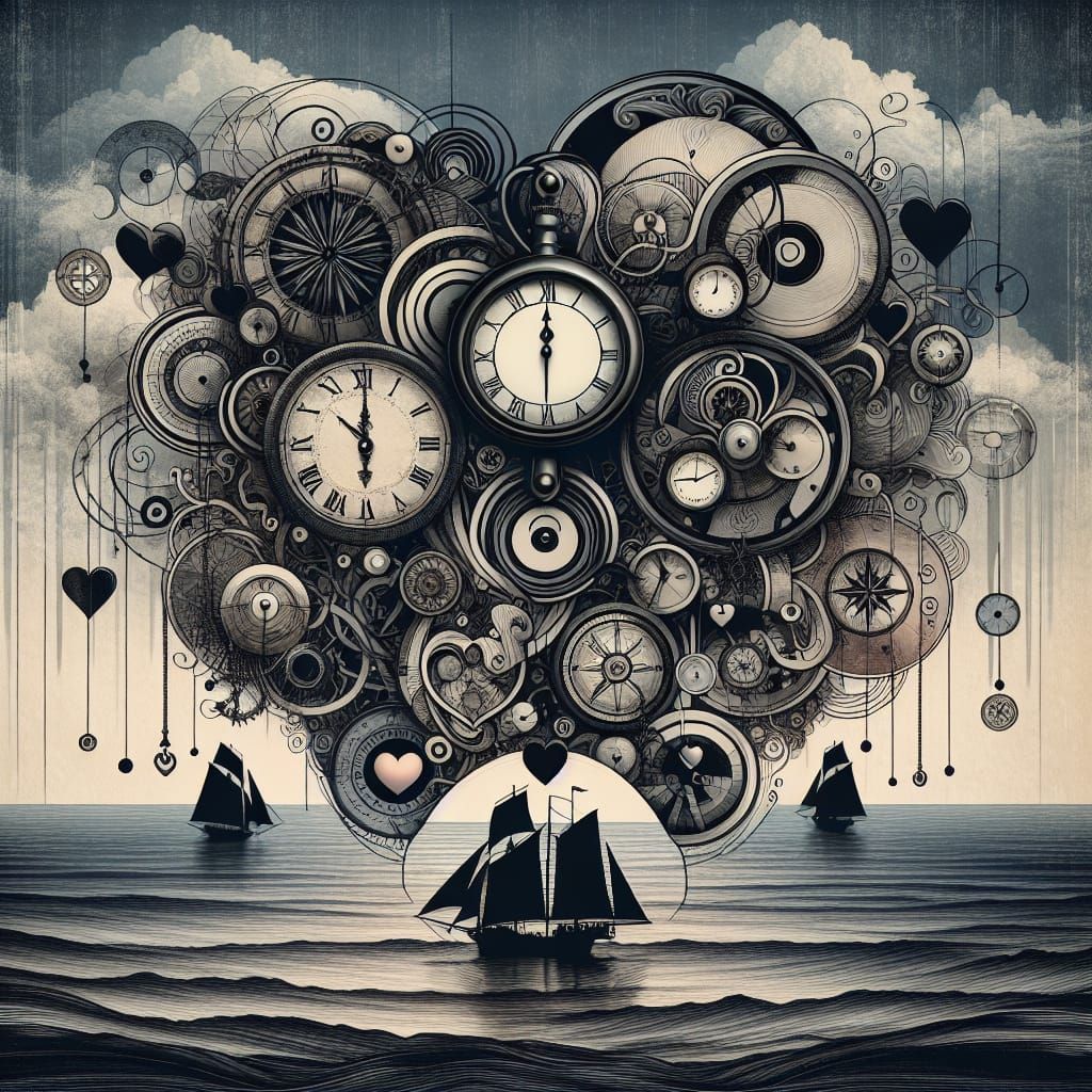 Abstract Ocean Design in Ukiyo-e Style