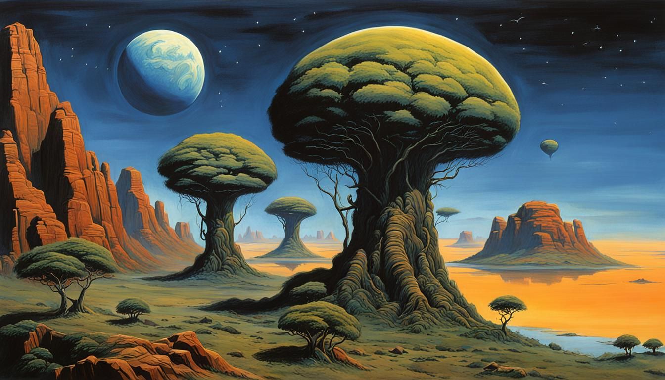 Afrofuturism Cityscape with Futuristic Design