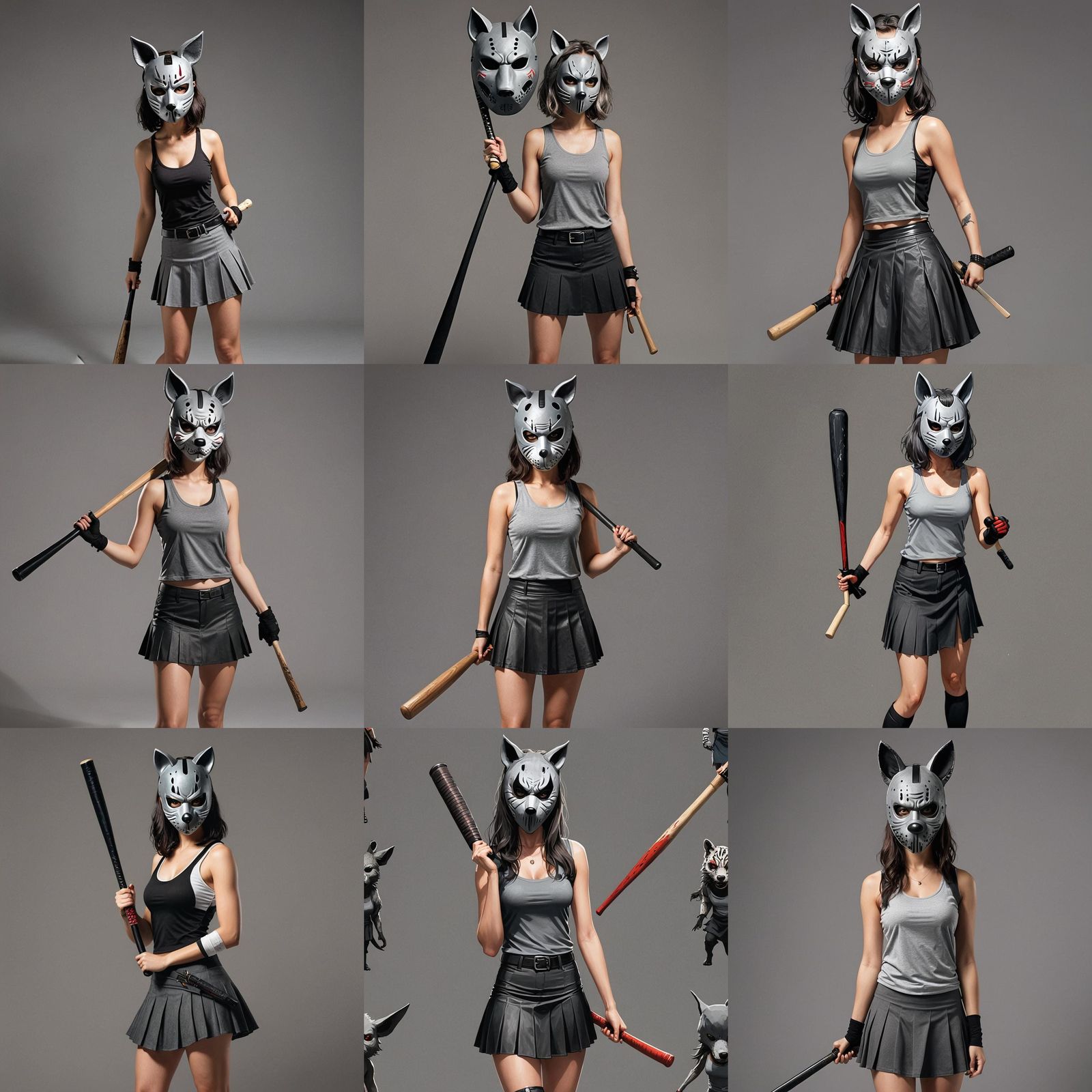 Slasher in Animal Mask with Baseball Bat